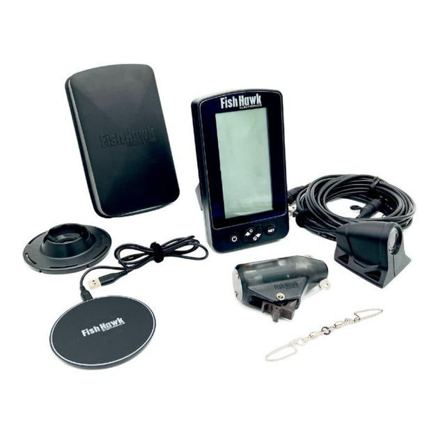 2 fish finders one transducer Fish Hawk Lithium Ultra System with Double Wide Transducer