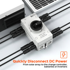 Rich Solar PV DC Quick Disconnect Switch | Solar Array DC Quick Disconnect Switch | 1500 Volt 32 Amp | 4 Pole 2 Strings | Easy to Install