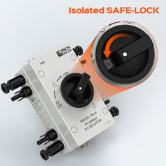 Rich Solar PV DC Quick Disconnect Switch | Solar Array DC Quick Disconnect Switch | 1500 Volt 32 Amp | 4 Pole 2 Strings | Easy to Install