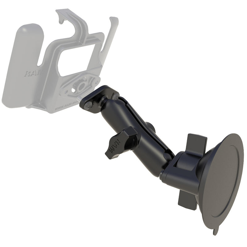 RAM Mount Base Suction Mount Twist Lock - Requires RAM Cradle [RAM-B-166U]