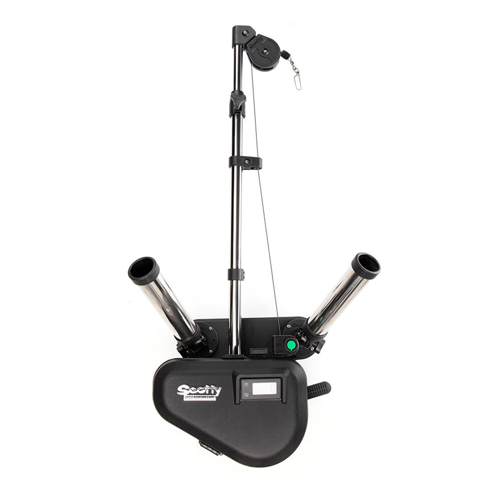 Scotty 2116 HP Depthpower Electric Downrigger 60 SS Telescoping Boom  wSwivel Base Dual Rod Holder 2116