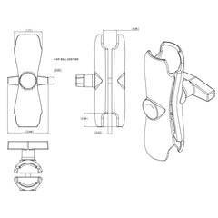 RAM Mount Double Socket Arm f/1.5