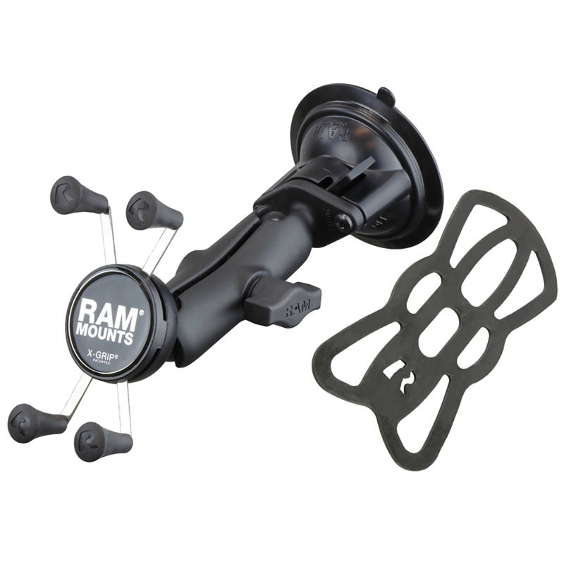 RAM Mount Twist Lock Suction Cup Mount w/Universal X-Grip Cell Phone Holder [RAM-B-166-UN7U]