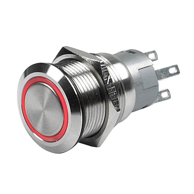 Marinco Push Button Switch - 24V Latching On/Off - Red LED [80-511-0005-01]