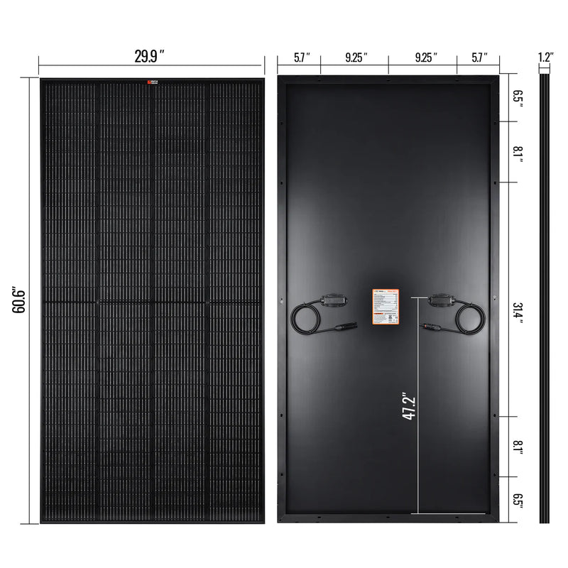 MEGA 250 PRO or Pro Onyx | 250 Watt 24 Volt Solar Panel | Premium 24V Off-Grid Solar Panel for Campers, Tiny Homes, Cabins | 25-Year Output Warranty | UL Certified