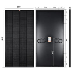 MEGA 250 PRO or Pro Onyx | 250 Watt 24 Volt Solar Panel | Premium 24V Off-Grid Solar Panel for Campers, Tiny Homes, Cabins | 25-Year Output Warranty | UL Certified