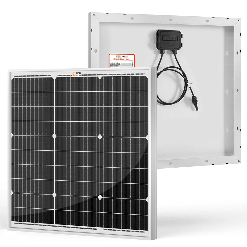 MEGA 50 | 50 Watt Solar Panel | Compact 12V Off-Grid Solar Panel for Boats, Vans, Trailers | 25-Year Output Warranty | UL Certified