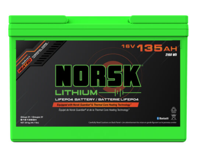 16V 135AH HEATED LiFePO4 Lithium Deep Cycle Battery – Norsk Lithium