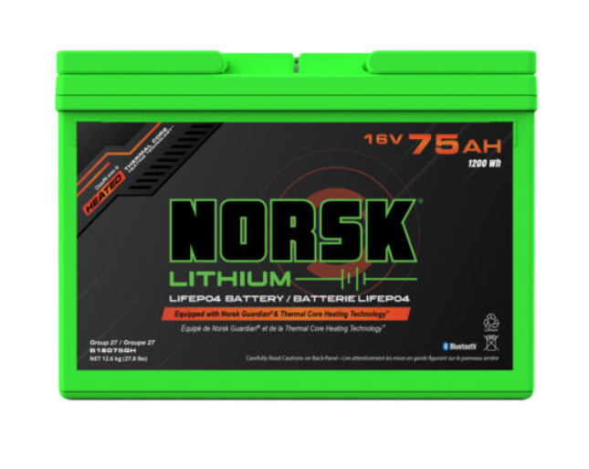 16V 75AH HEATED LiFePO4 Lithium Deep Cycle Battery – Norsk Lithium