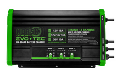 EVO-TEC™ 12V+12V/16V+36V – 3 Bank Selectable On-Board Charger – Norsk Lithium