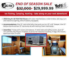 2022 Grey 8 x 16 Yetti Fish House (Yetti 4.0)