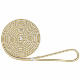 BoatTector ExMax Double Braid Nylon Dock Line - 1/2" x 20', White & Gold